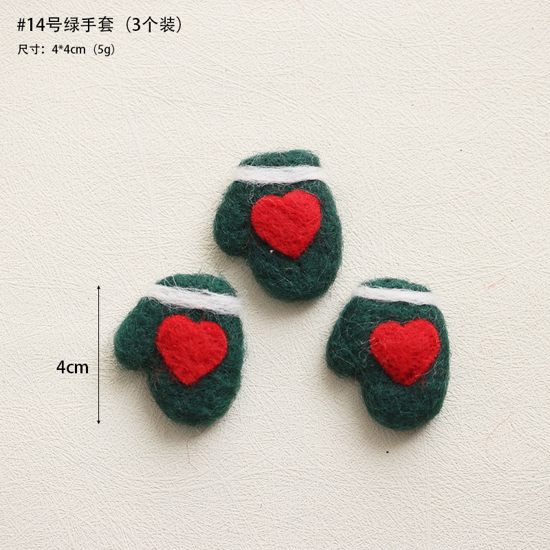 Navidad fieltro de lana decoración colgante accesorios DIY hechos a mano árbol de Navidad alce paquete de regalo pan de jengibre accesorios colgante hombre