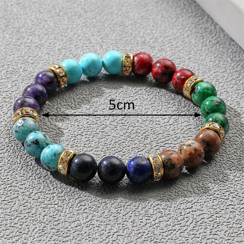 Europa y América transfronteriza AliExpress colorido ágata pulsera de cuentas de piedra Bohemia mujer hombre mapa pulsera de piedra