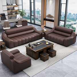 办公室沙发商务接待大厅洽谈现代简约轻奢型沙发茶几组合