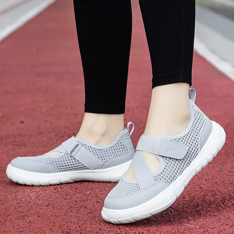 Летние расширенные сандалии на липучке 2025 года, дышащая сетка, лёгкие, мягкая подошва, обувь для пожилых людей, для улицы.