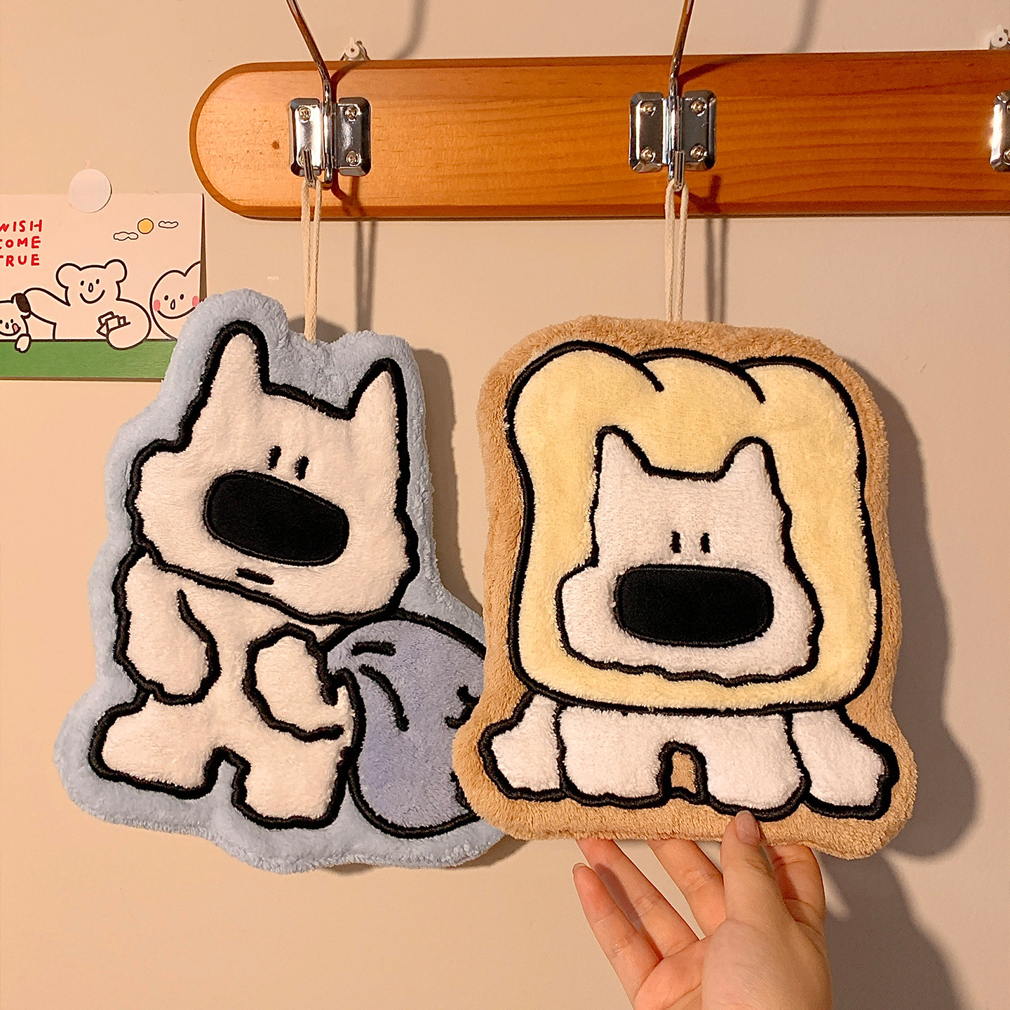 Blue background backpack dog + brown background bread dog [pack of two]