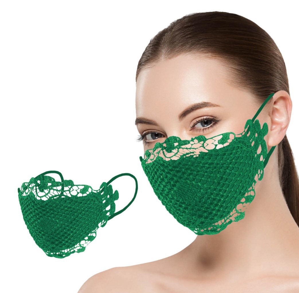 Maschera facciale in pizzo anti-appannamento, anti-polvere, anti-sole, idrosolubile, a strati, con pendente all'orecchio_voghion.com
