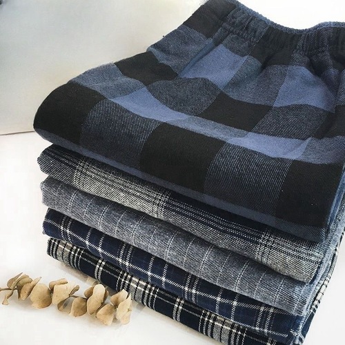 Men's Summer Pure Cotton Thin Long Pants Loose Casual Outerwear Home Pants with Double Pockets