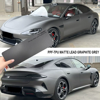 Axxpel Ultra-Matte Lead Gray Tpu Car Paint Color-Changing Color Film Protective Film Ppf Thermal Repair Scratch Protection (Auto Color Change Film) - tpu-super-matte-lead-ink-gray-152m-15m