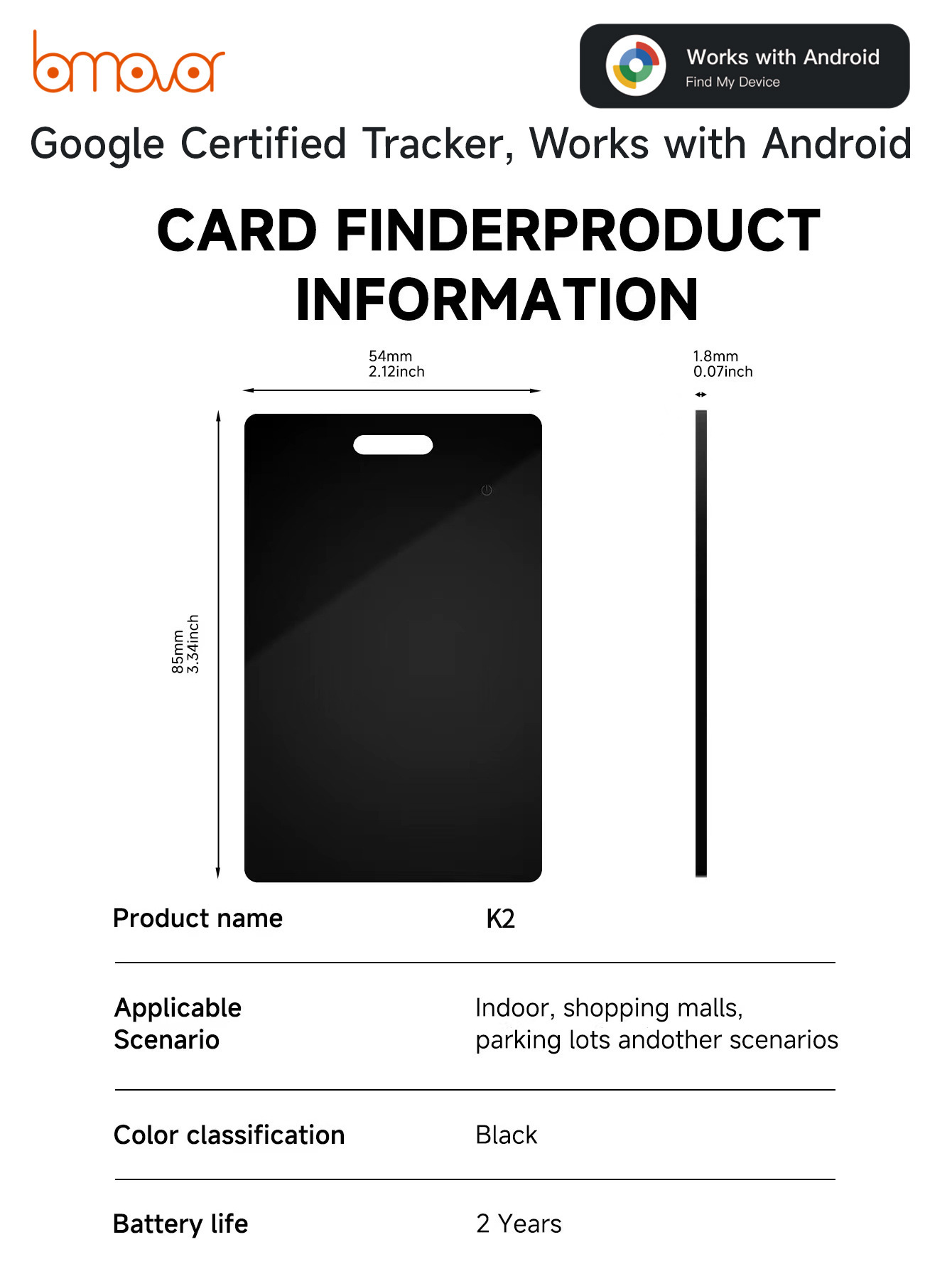 Card Anti-Lost Device Locator Google Find Wireless Charging Only Supports Overseas Version Android Source Factory_voghion.com