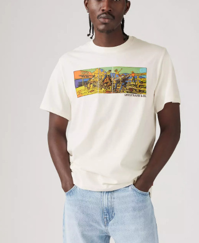 2025欧米ファッションクロスボーダー夏新作トレンドLevi「s高品質男女同モデルtシャツプリント|undefined