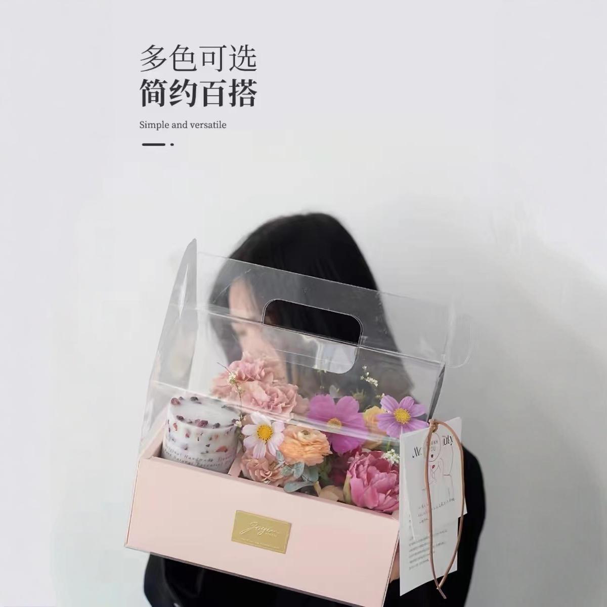 Yixing transparente PVC caja portátil de pastel de flores recubierto caja de regalo de frutas impermeables caja de embalaje de pastel