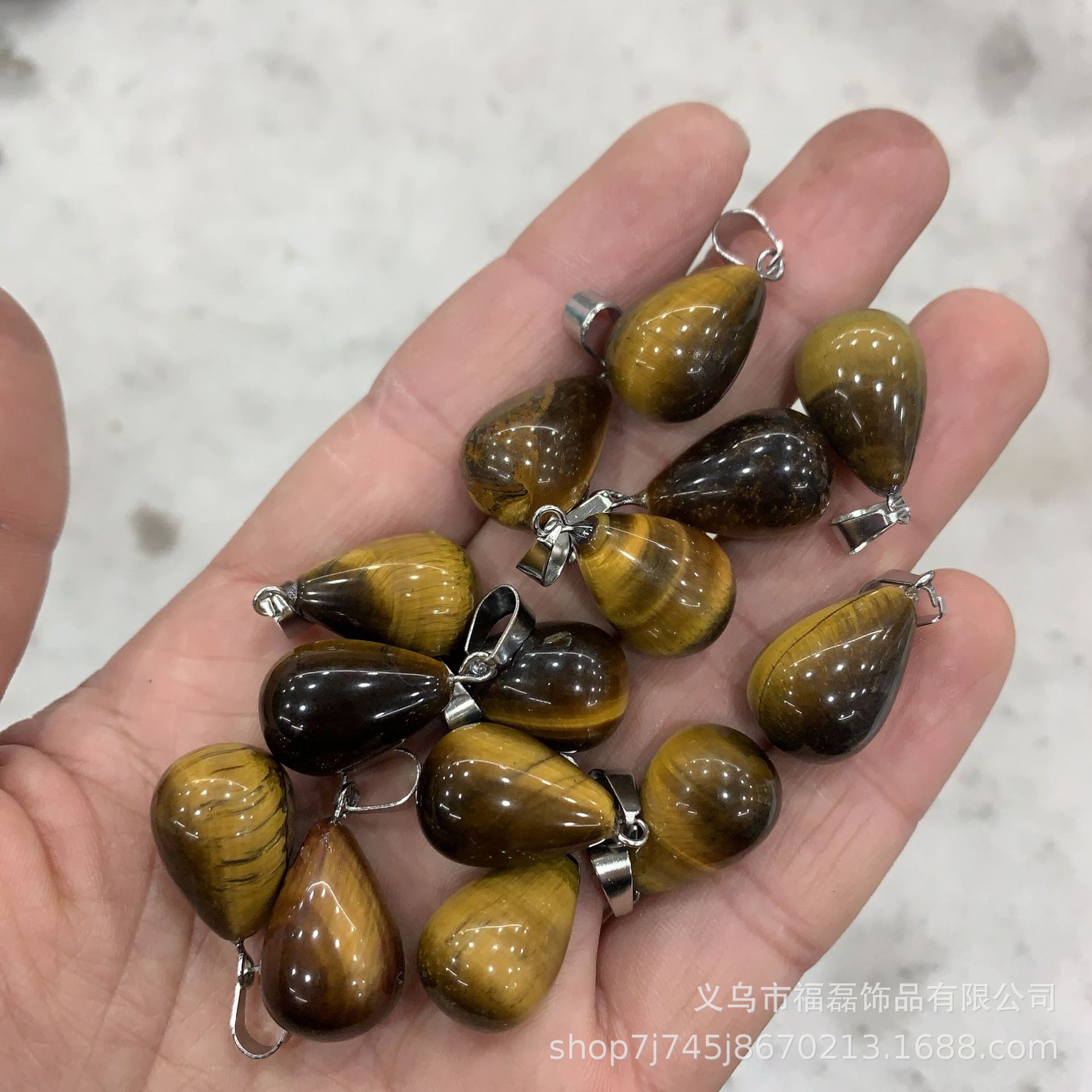 13*18mm ronda gota de agua colgante amatista natural Ojo de Tigre colgante de Piedra DIY pendientes collar de accesorios de la joyería al por mayor