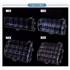 アクリル棚ペンホルダーカード文具ディスプレイボールペン鉛筆グリッド収納ボックス斜めグリッド台形ディスプレイスタンド