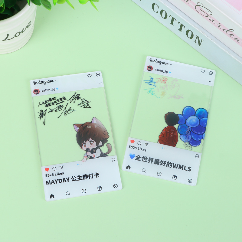 Acrylic spin card performance card animation cartoon character peripheral DIY photo frame creative bookmark photo card