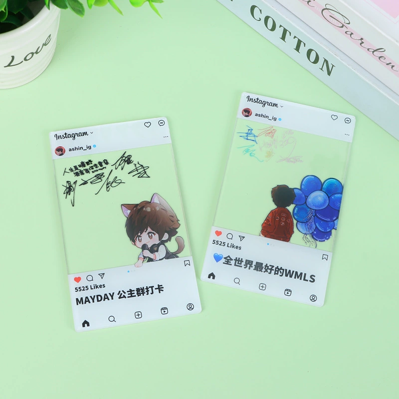 Acrylic spin card performance card animation cartoon character peripheral DIY photo frame creative bookmark photo card