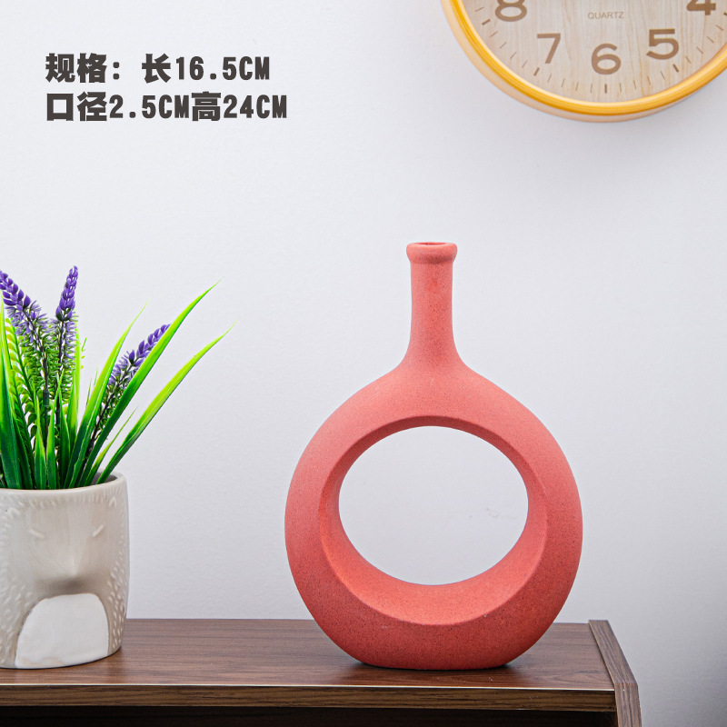 Florero decorativo de cerámica, diseño artístico, ideal para sala de estar, pasillo o habitación, decoración suave y elegante