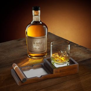 Car cigar ashtray wooden ashtray whiskey cup holder with drawer cigar ashtray steel tank