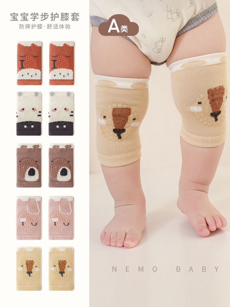 2024 primavera nueva almohadilla de rodilla para niños delgada de dibujos animados bebé gateando equipo de protección gateando resistente a las caídas antideslizante funda de almohadilla protectora image 3