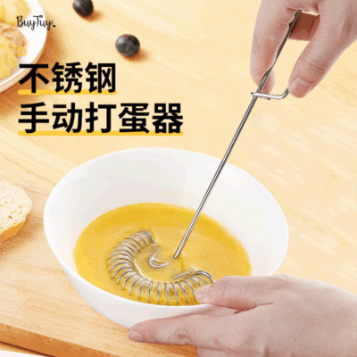 goods in stock Stainless steel Manual Whisk Spring coil egg Agitator cream And surface The stirring rod baking tool