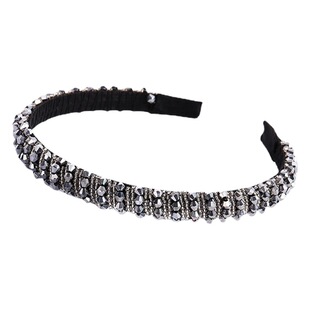 New European and American Baroque Crystal Headband Small Edition Sponge Thin Edge Headband Korean Style Rhinestone Beaded Hair Accessories for Women