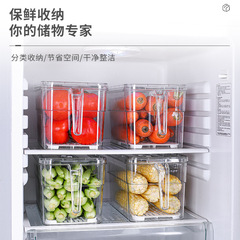塑料收納盒帶手柄蓋子保鮮盒蔬菜水果冷藏分類專用儲藏盒批發PET