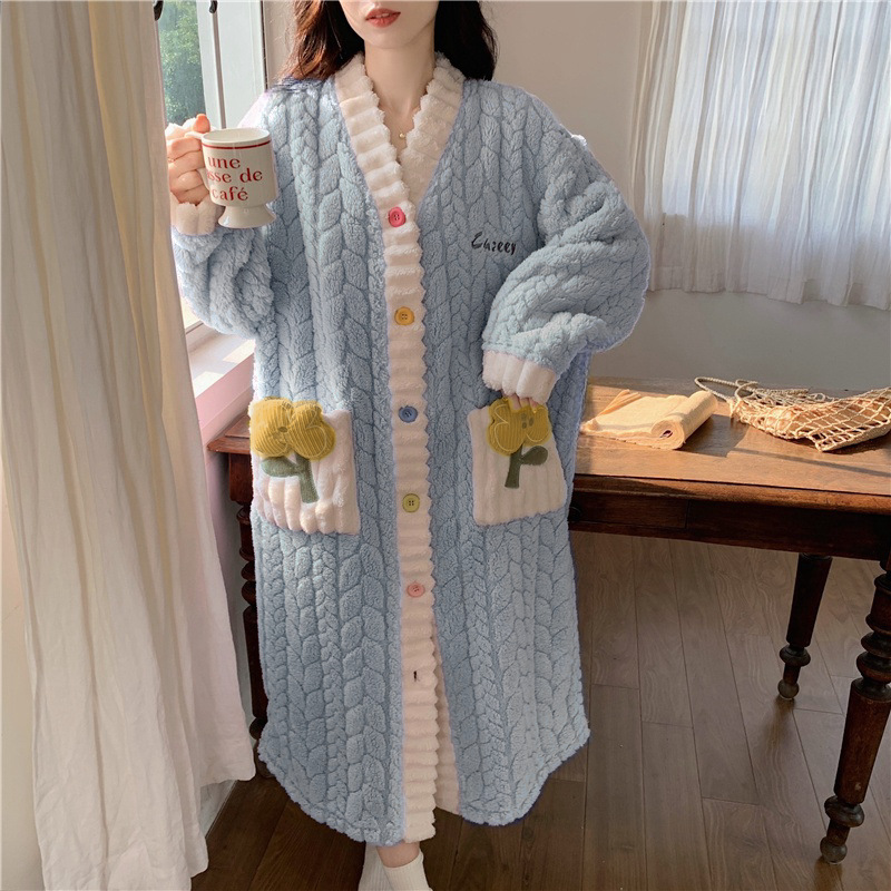 Pijama de mujer otoño y invierno pequeño viento fragrante hojas de terciopelo pijama relajado ocio calentamiento grueso transmisión en vivo ropa de hogar transfronteriza