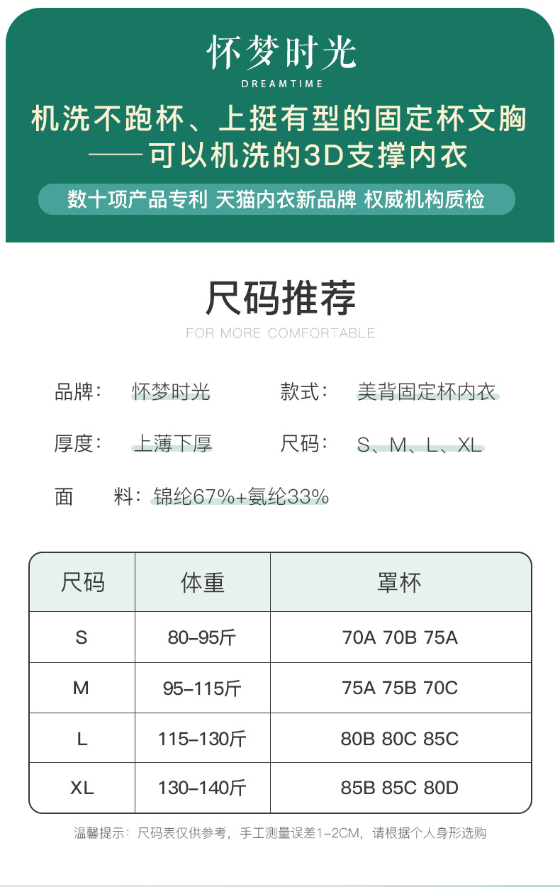 高品质交叉美背无痕内衣女两种穿法大U露背抹胸防走光文胸固定杯详情11