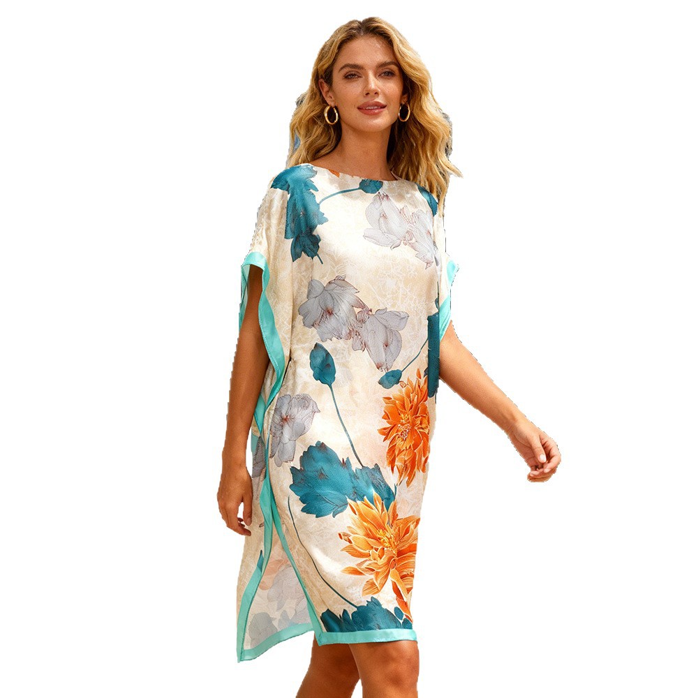 Vestido elegante de estilo étnico de verano respirable protector solar bikini camisa de playa vacaciones moda shoal amazon