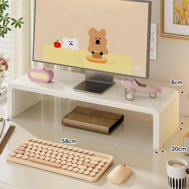 Soporte Elevador de Monitor de Madera para Escritorio de Oficina