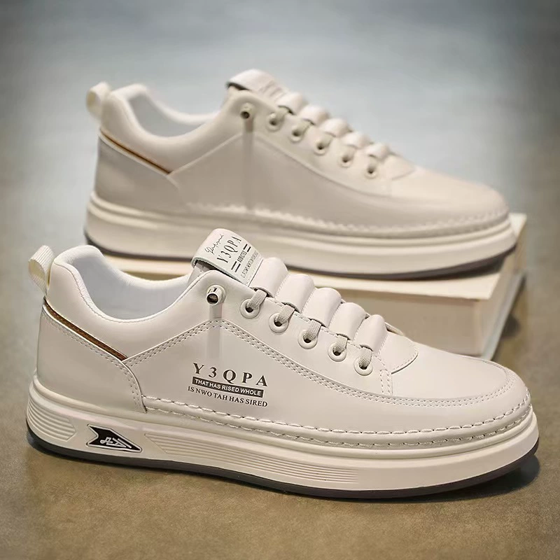 Обувь Мужская доска Обувь Мужская 2024 осень Молодежная новая дышащая повседневная мужская обувь тренд дикая маленькая белая обувь мужская кожа
