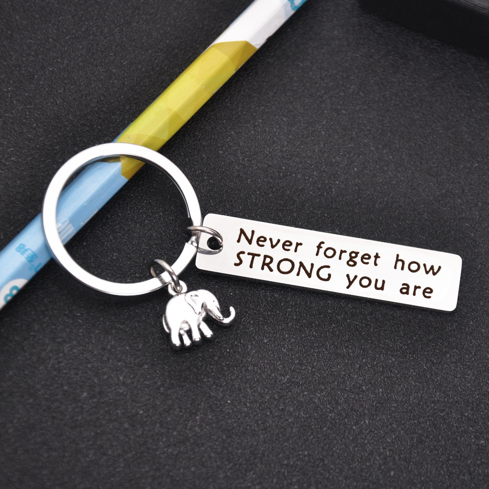 13g Weight Keychain Classification Daily Occasion 201 Stainless Steel Material Letter, Elephant Pattern Unisex Gender Simple Style Style Simple Style Letter Elephant 201 Stainless Steel Unisex Keychain 5