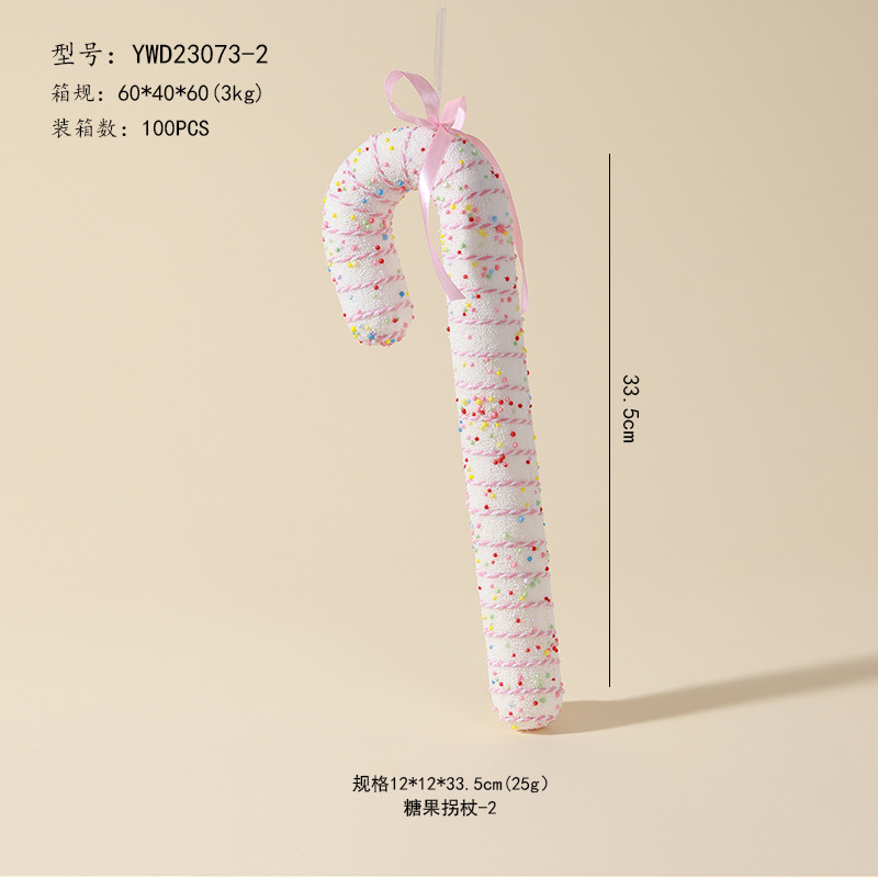 Ventas transfronterizas de muletas coloridas decoraciones de Navidad dulces adornos de árbol de Navidad colgante dopamina props de disparo