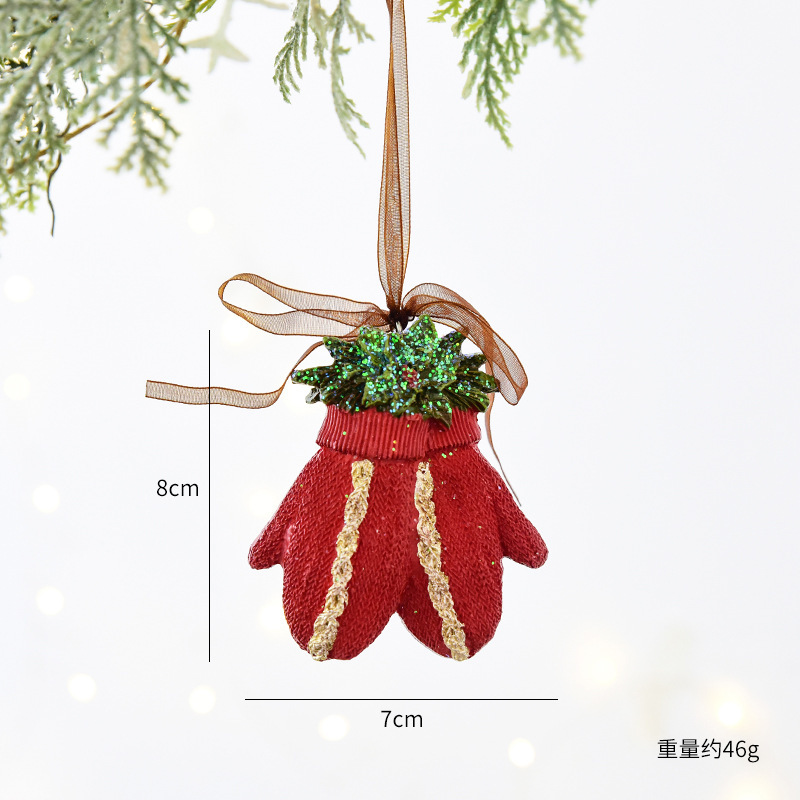 NUCHI跨境圣诞节装饰品复古树脂雪人花环木马铃铛圣诞树装饰挂件|undefined