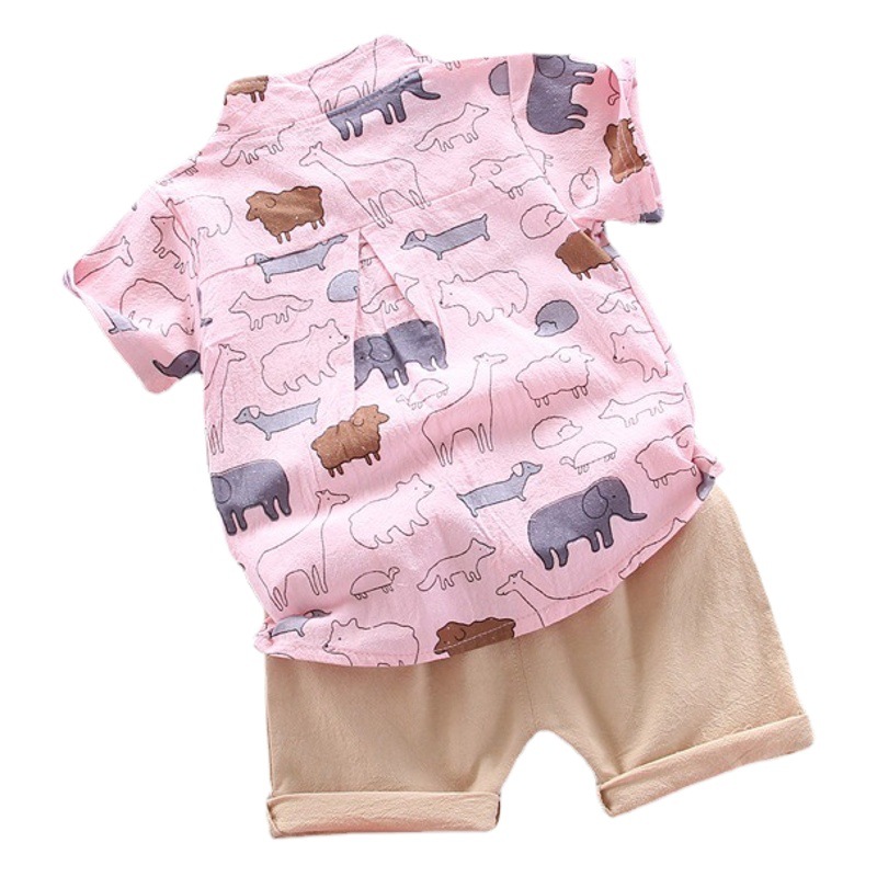 Conjunto de dos piezas para niños pequeños con estampado de mármol, nueva ropa infantil elegante de verano 2025.