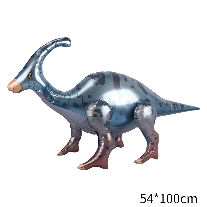 4D dinosaurio aluminio globo empalme montaje simulación dibujos animados juguete globo Jurásico mundo tema decoración diseño