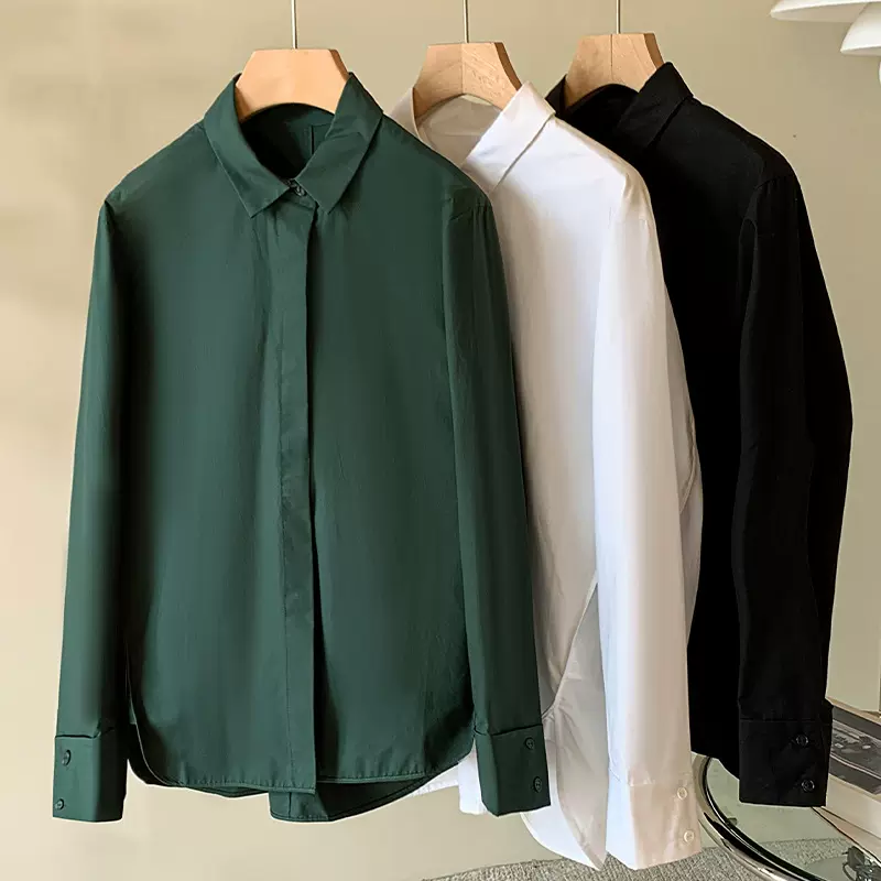 恩迪白色衬衫女春夏上衣2025新款不规则裁剪设计感法式小众衬衣