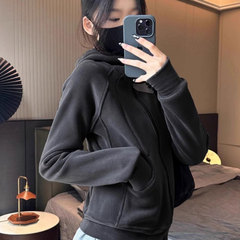 晨领特价【原版加厚-奥粒绒】连帽拉链外套女秋冬季韩系长袖卫衣