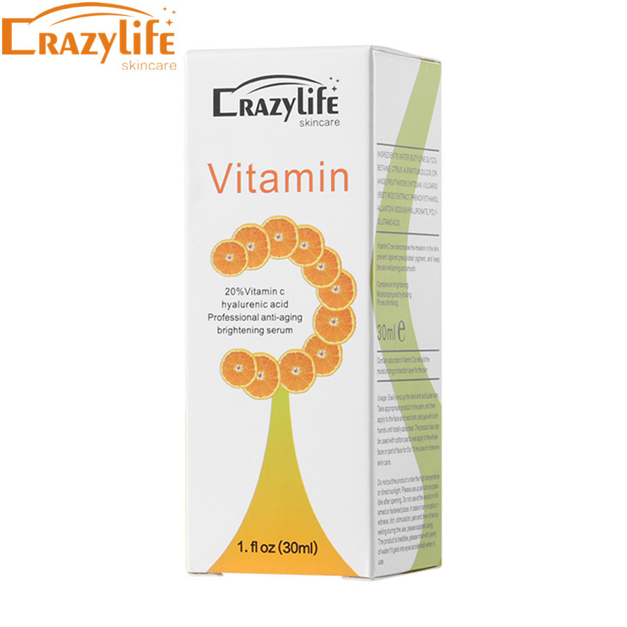 Crazylife Sérum hydratant à la vitamine C pour la peau du visage 30 ml_voghion.com