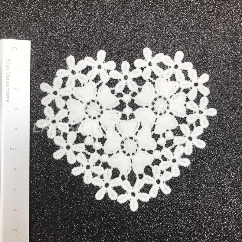 Barbie doll lace milk silk flowers, heart-shaped embroidery accessories, handmade underwear, heart lace pic 24