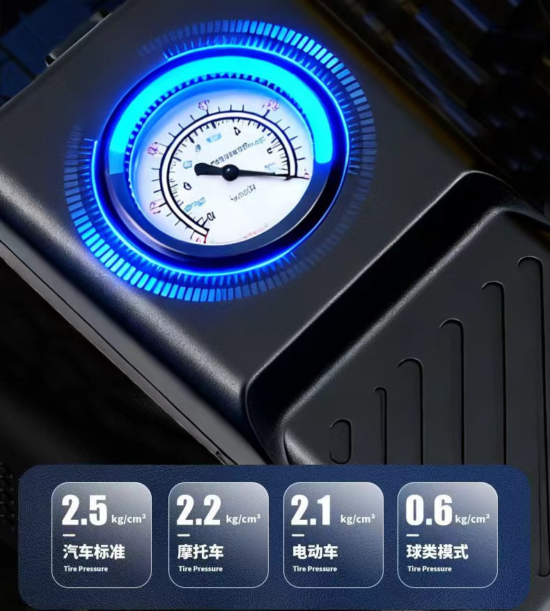 Car-Mounted Wireless Air Pump, Lithium Battery, High-Power, Portable Electric Car Tire High-Pressure Inflator