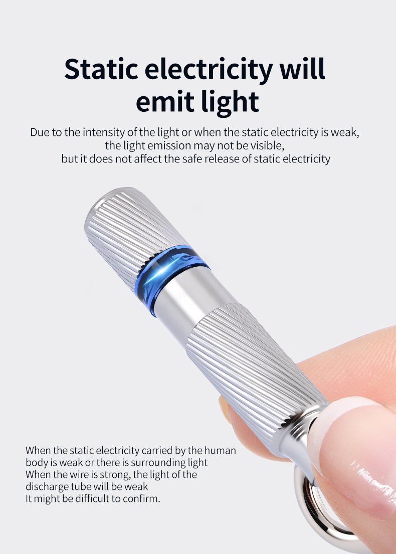 Car anti-static keychain, electrostatic eliminator, human body static discharge device, multifunctional electrostatic discharge rod
