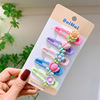 Children's fruit cute hairgrip, cartoon hairpins, card holder, set, bangs, flowered