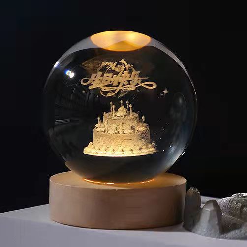 Creativo 3D Spaceman bola de cristal caja música base luminosa escritorio decoración del hogar pareja regalo cumpleaños será vendido