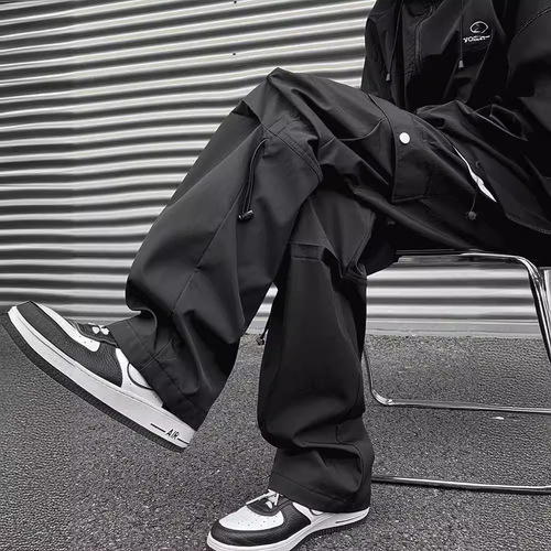 Men's Spring/Fall Trendy Streetwear Cargo Pants: Outdoor Functional Trousers with Straight Fit, Plus Sizes, Perfect for Casual Wear