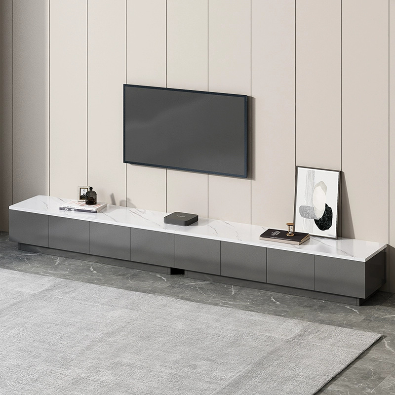 Gabinete de TV moderno minimalista piso sala de estar hogar 2023 nuevo estilo crema de almacenamiento y almacenamiento integrado gabinete de TV