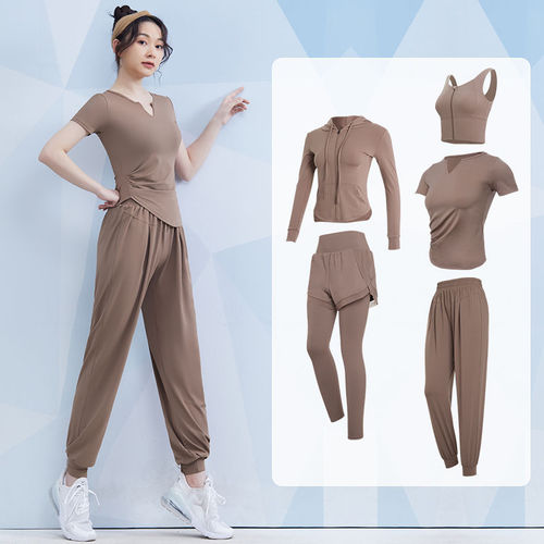 Sports suit women's loose slimming fitness clothing short-sleeved breathable quick-drying casual morning running yoga clothing summer thin