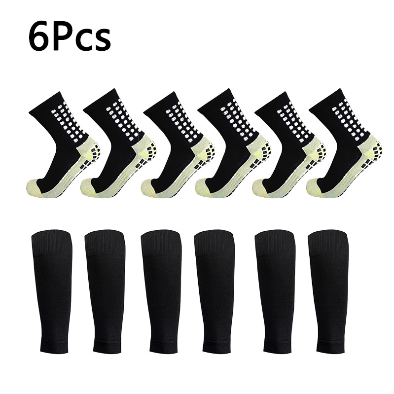 6-Piece Set of Meikeduo's Best-Selling Compression Leggings, Sports Sweat-Absorbent Leggings, Calf Socks, Non-Slip Football Socks