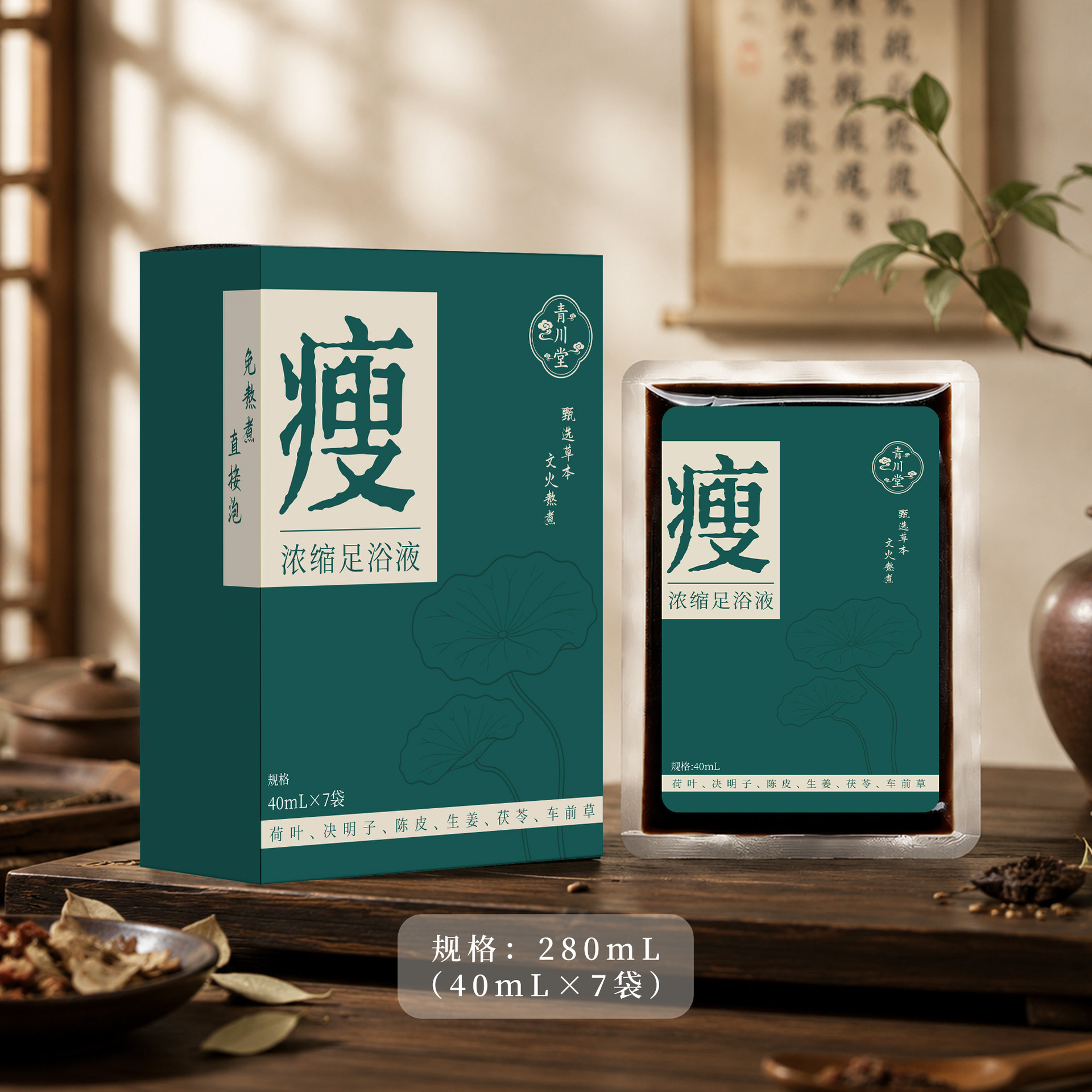 Concentrated Mugwort Foot Soak Liquid No-Boil Herbal Foot Bath Pack 7 Sachets key features