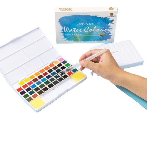 Solid watercolor pigment 24 colors 36 colors 48 colors art special solid watercolor gouache cherry solid pigment flower