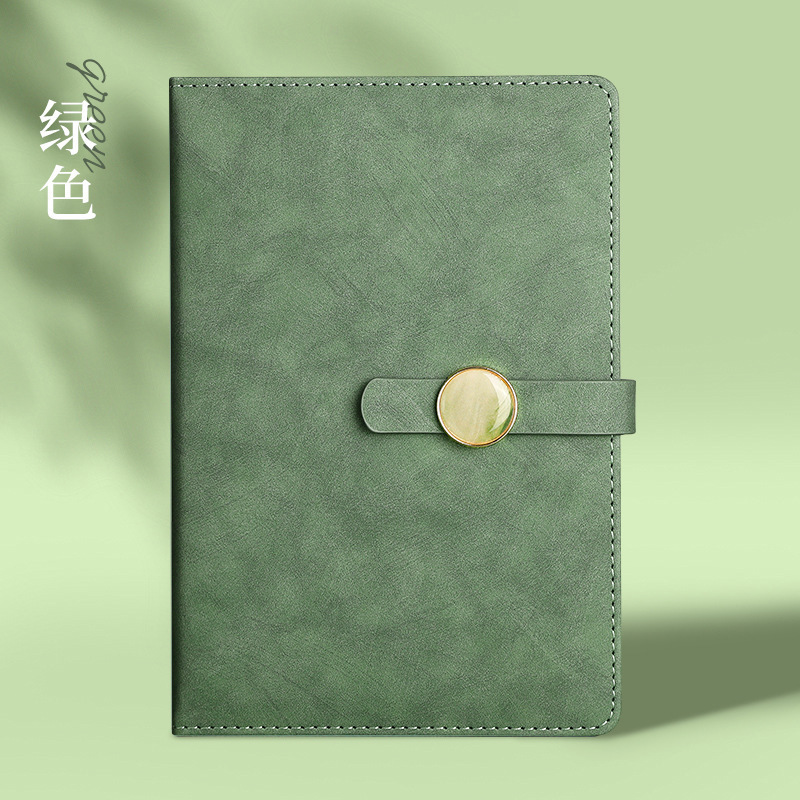 a5高颜值仿皮三折笔记本商务办公记事本套装高档文具用品可印log|undefined