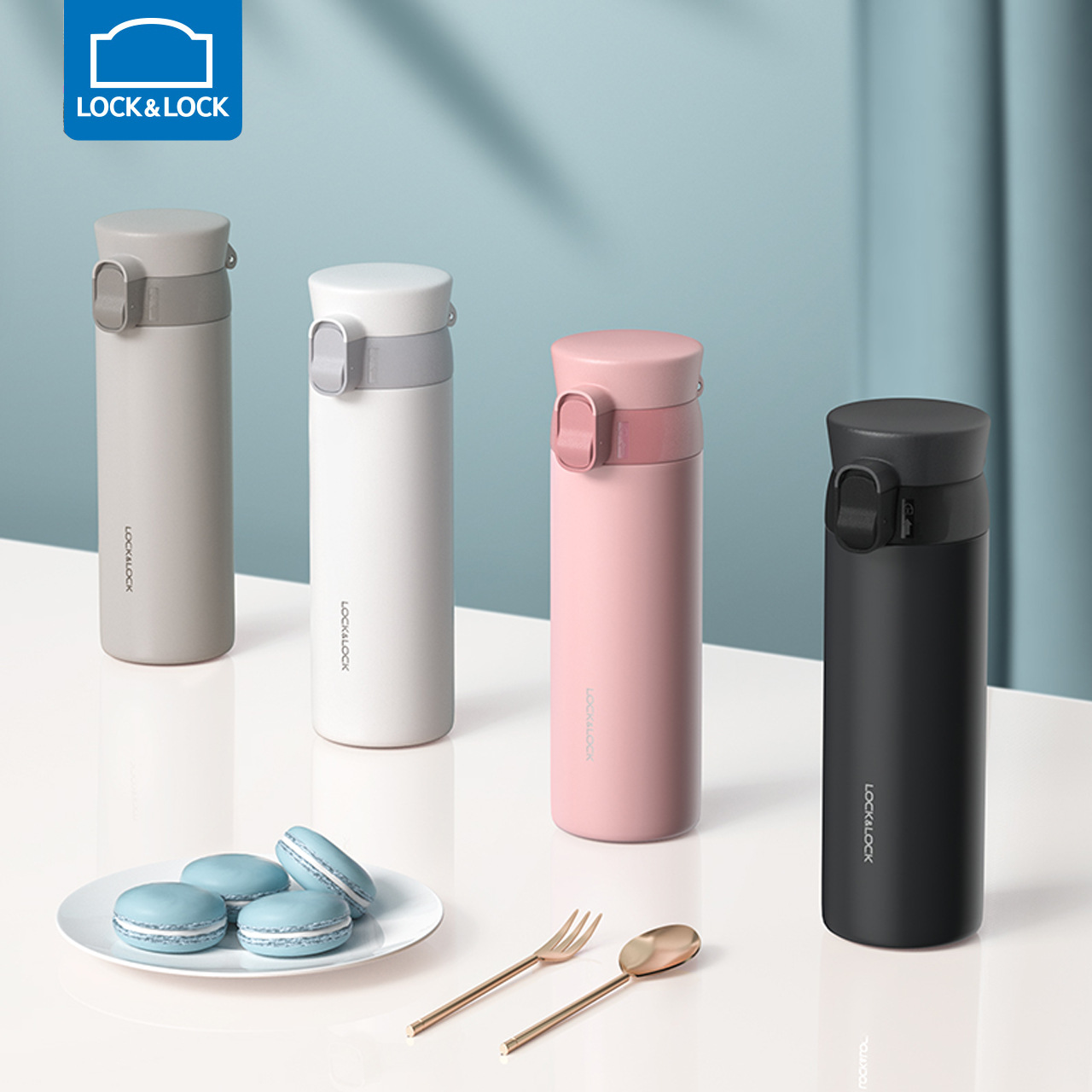 LOCK&LOCKDream Bouncing Thermos Cup316 Stainless Steel350 MLLHC3239 WHT/PIK/GRY/BLK