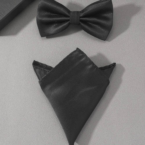 Men's bow tie square scarf, fashionable gentleman two-piece business casual wedding gift box set, formal suit accessories