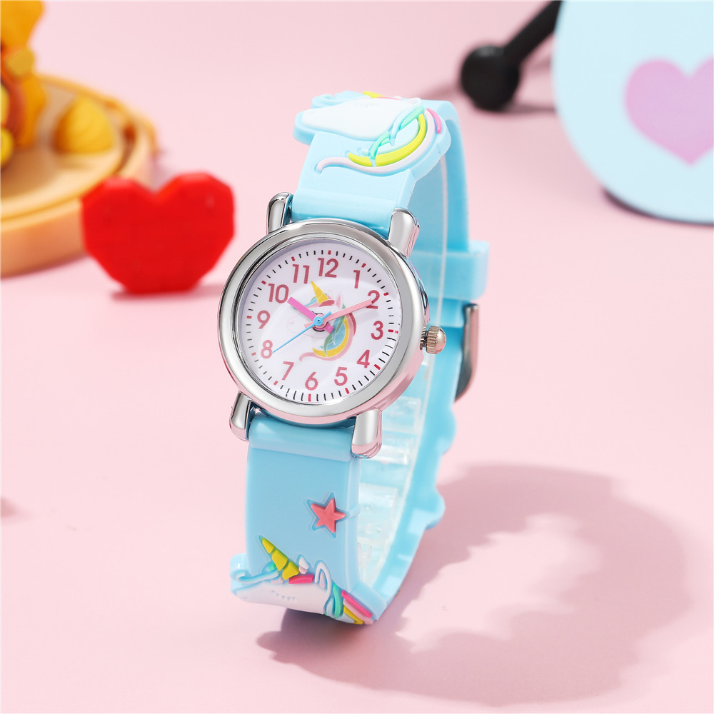 Lindo Reloj De Plástico De Colores Con Patrón De Unicornio Para Niños display picture 5