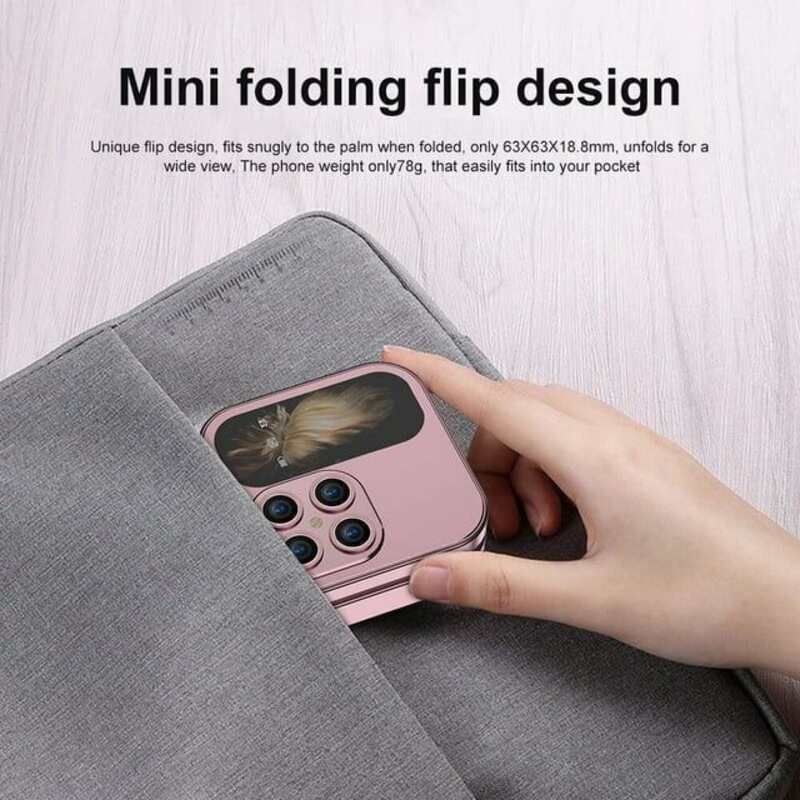 Cross-Border Foreign Trade I17Pro Flip Phone Non-Smartphone Folding Button Phone for Seniors 2g Foreign Language Phone Multi-Language